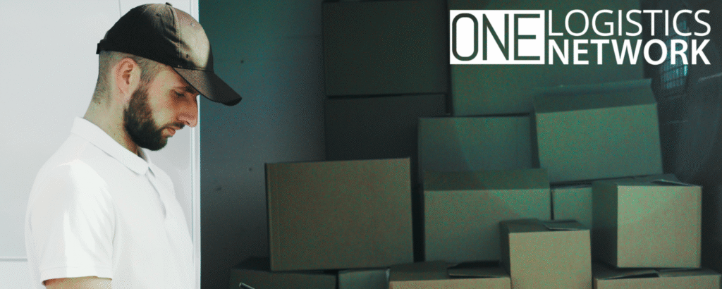 A fleet of delivery trucks from various carriers lined up at a loading dock, highlighting the choice of the cheapest carrier and its unseen expenses.