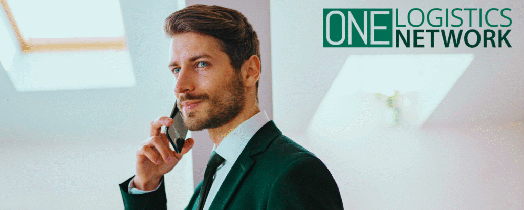 Serious man in a suit in an office, looking at his phone — represents supply chain leaders confronting visibility shortfalls.